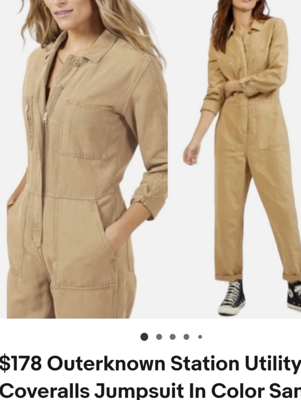 Outerknown Beige Women's Utility Jumpsuit